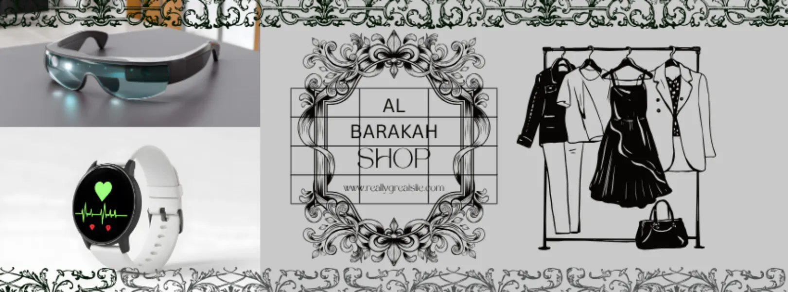 Black Grey Elegant Minimalist Clothing Salon Facebook Cover (2)